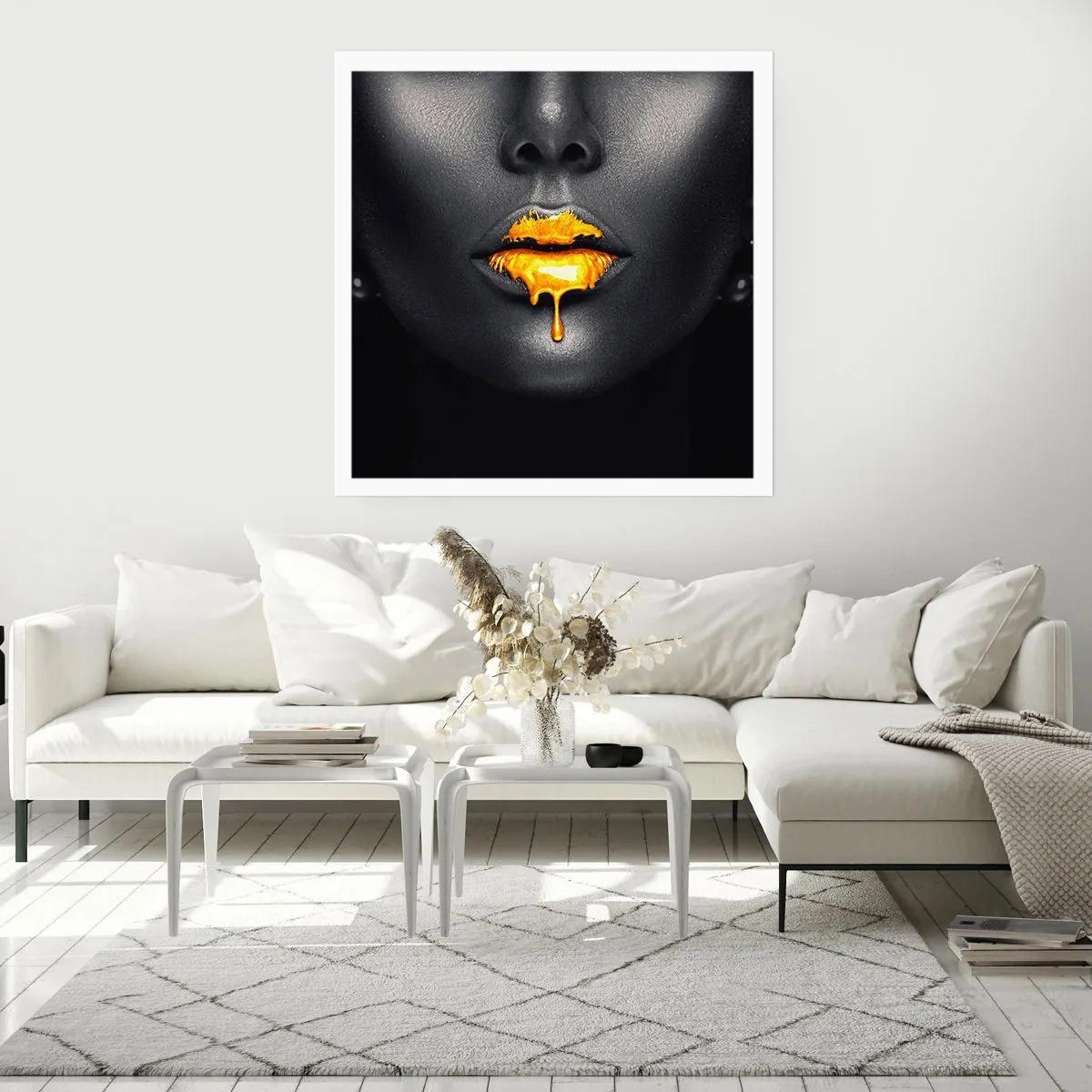 Poster - Golden Lips - 50x50 cm