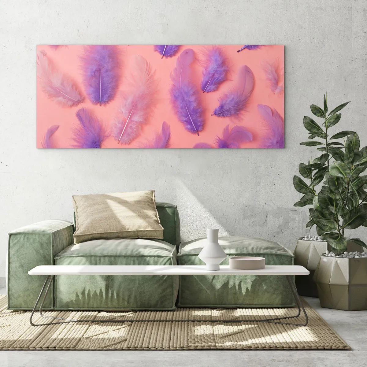 Glass picture - Lilac Bird of Desire - 100x40 cm
