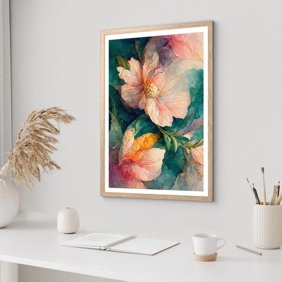 Poster in light oak frame - Sheer Subtelty - 70x100 cm