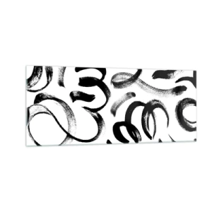 Glass picture - Black on White - 100x40 cm