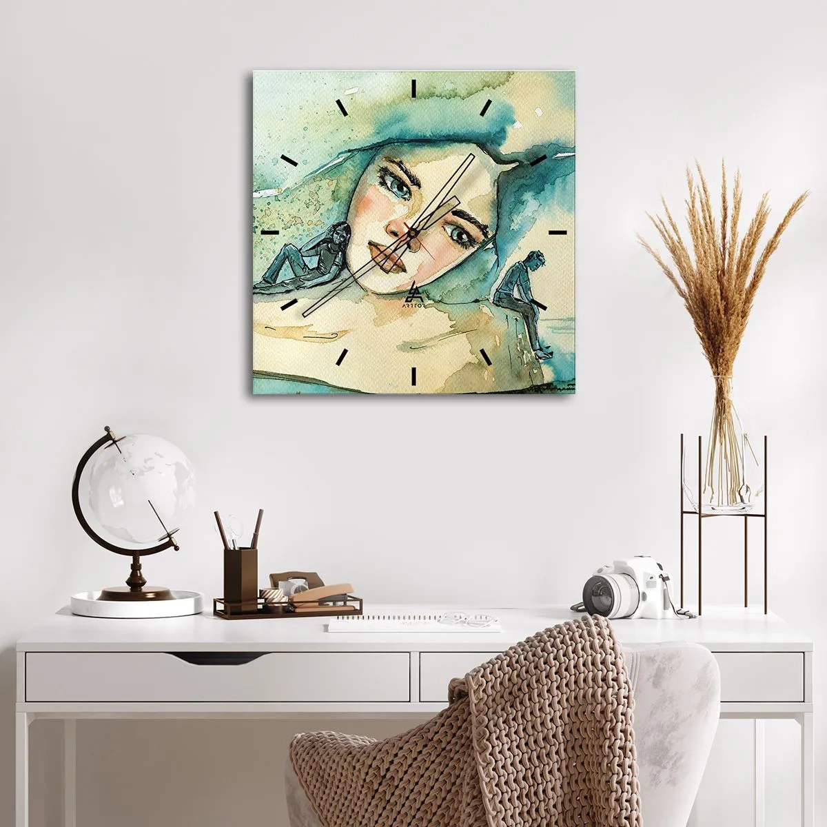 Wall clock - Clock on glass - Am I Blue? - 30x30 cm