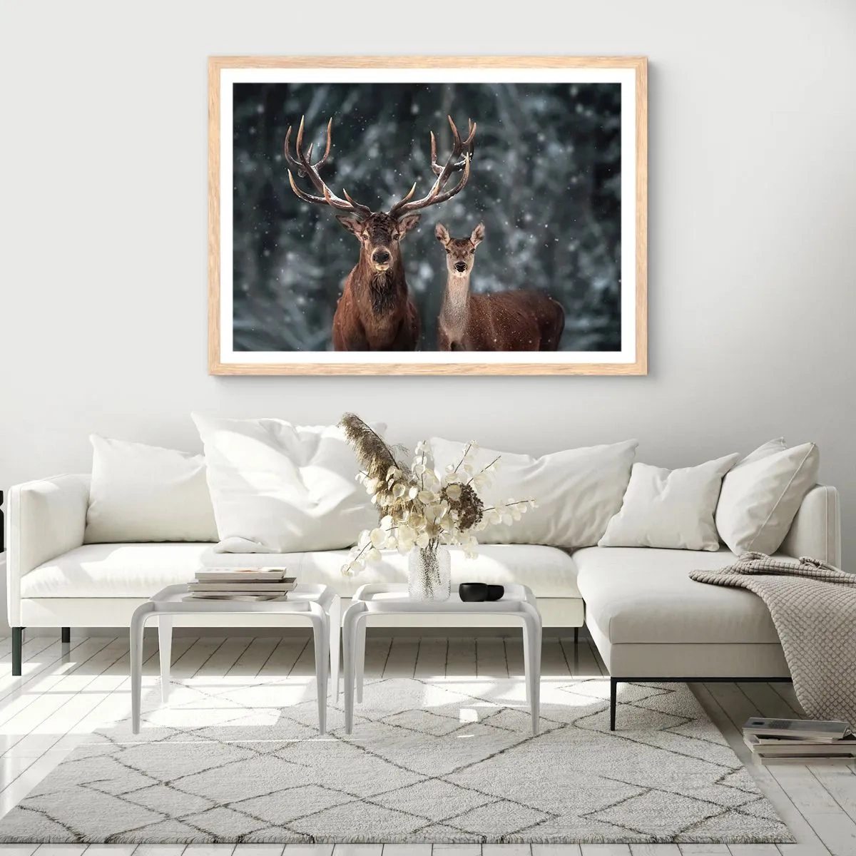 Poster in light oak frame - Master of the Forest with His Wife - 70x50 cm