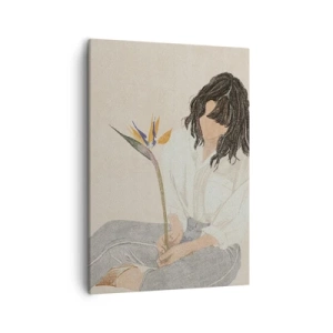 Canvas picture - Portrait with an Exotic Flower - 50x70 cm