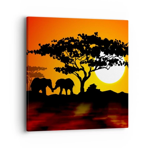 Canvas picture - Encounter on a Savannah - 40x40 cm