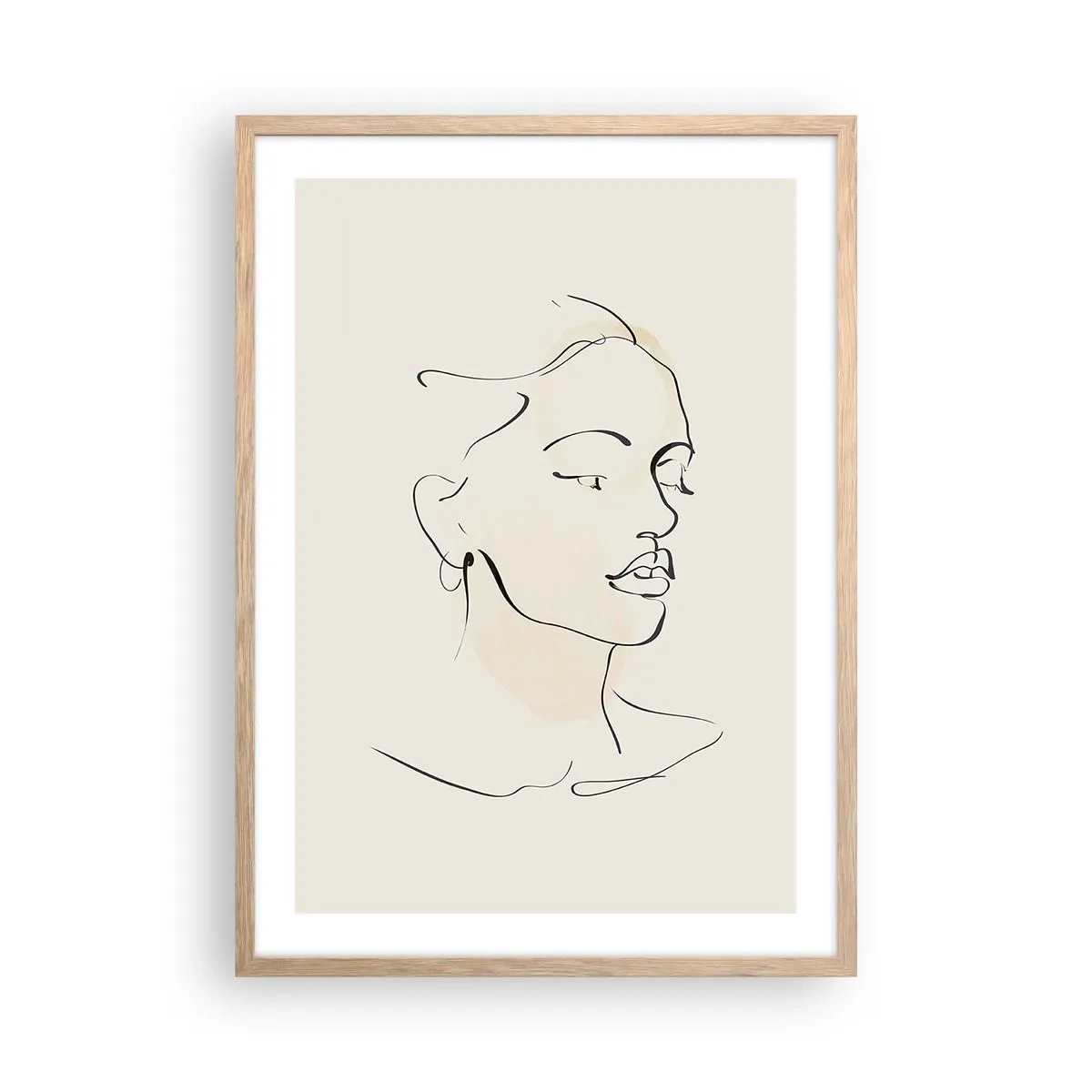 Poster in light oak frame - With a Decisive Line - 50x70 cm
