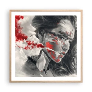 Poster in light oak frame - Smoke of Absurdity - 60x60 cm