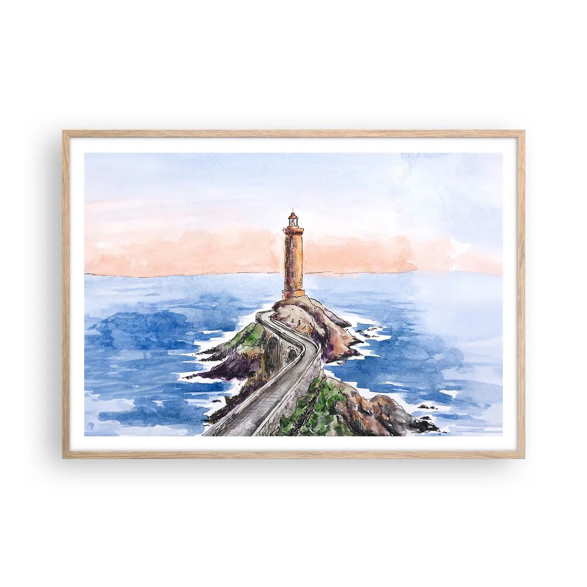 Poster in light oak frame - In the Direction of the Sea - 100x70 cm