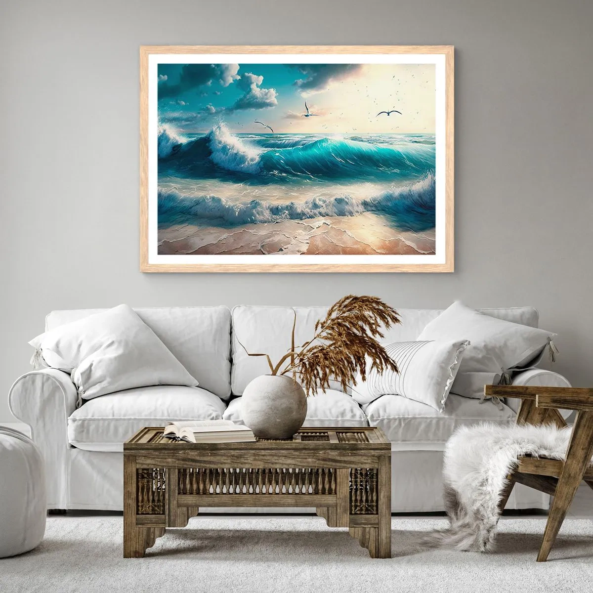 Poster in light oak frame - It Hums Especially for You - 91x61 cm