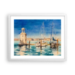 Poster in white frmae - Sunny Lagoon - 50x40 cm