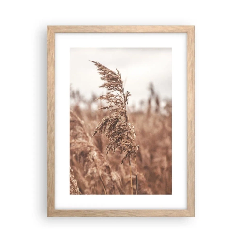 Poster in light oak frame - Autumn Has Arrived in the Fields - 30x40 cm