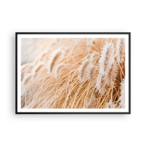 Poster in black frame - Golden Rustling of Grass - 100x70 cm