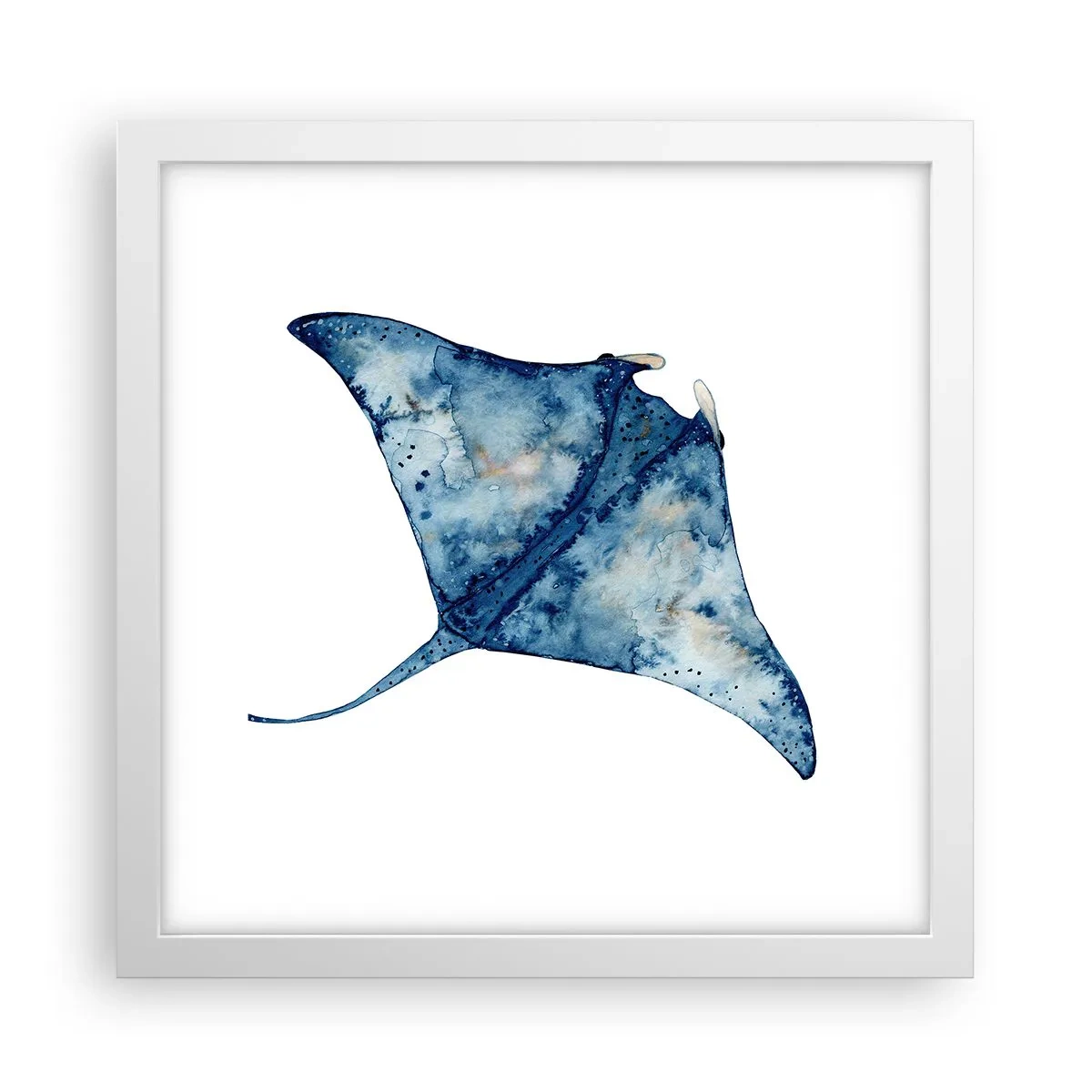 Poster in white frmae - Life In Blue - 30x30 cm