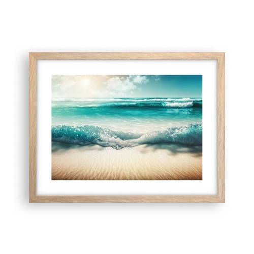 Poster in light oak frame - Calm of the Ocean - 40x30 cm