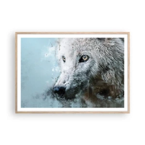 Poster in light oak frame - Meet Wolf Soul - 100x70 cm