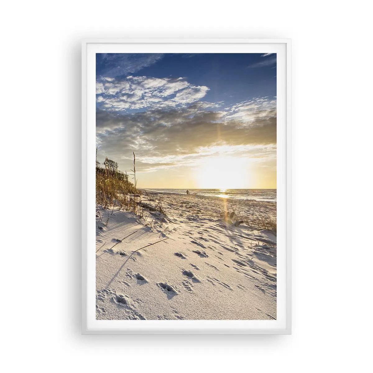 Poster in white frmae - Invitation to a Walk - 70x100 cm