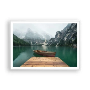 Poster in white frmae - Boat Found Solitude - 100x70 cm