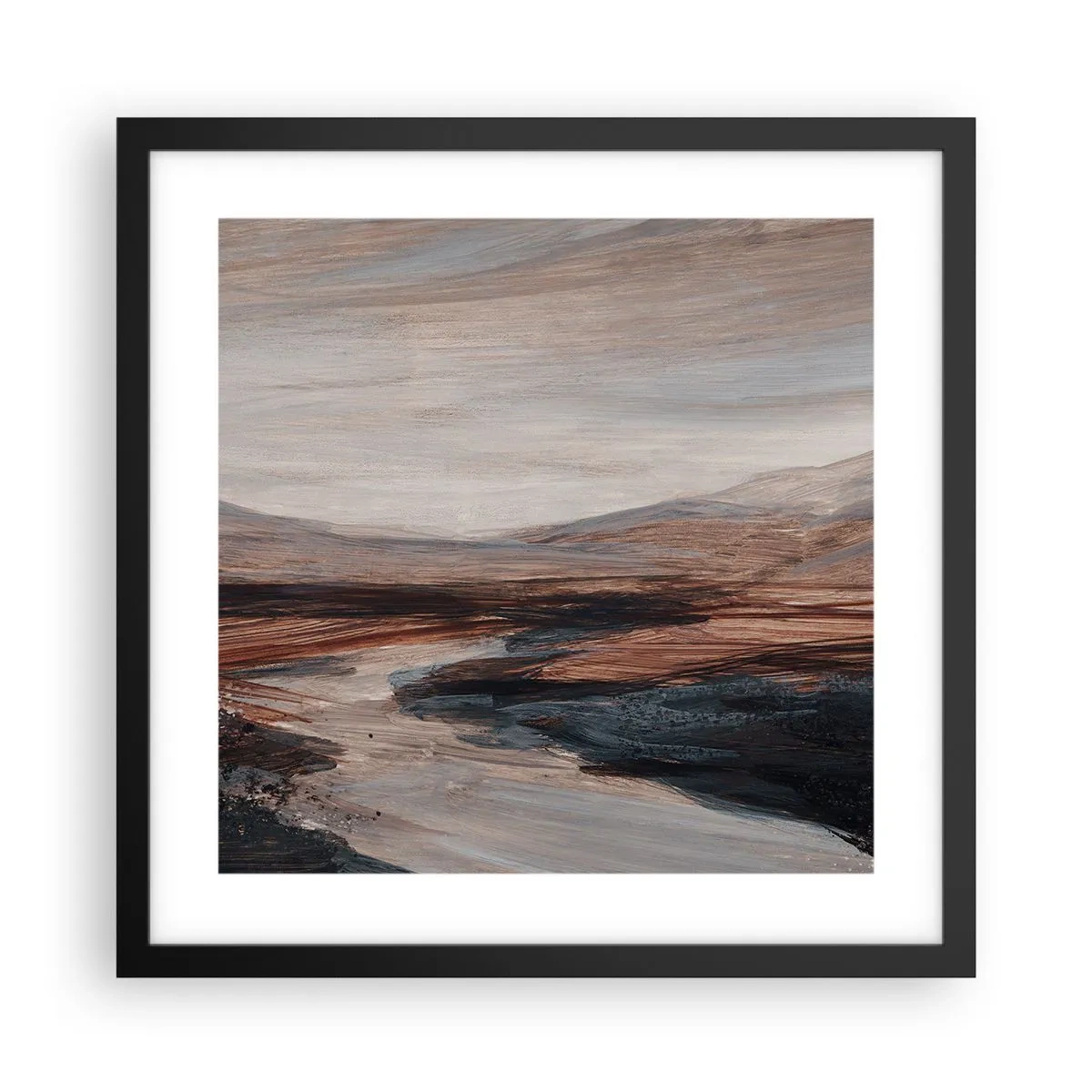 Poster in black frame - Quiet Valley - 40x40 cm