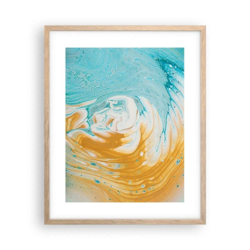 Poster in light oak frame - Pastel Swirl - 40x50 cm