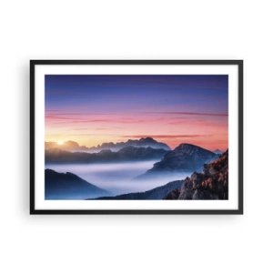 Poster in black frame - Over the Valleys - 70x50 cm