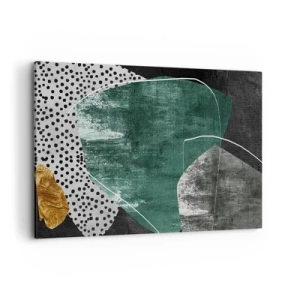 Canvas picture - Colourful Abstract with a Golden Petal - 120x80 cm