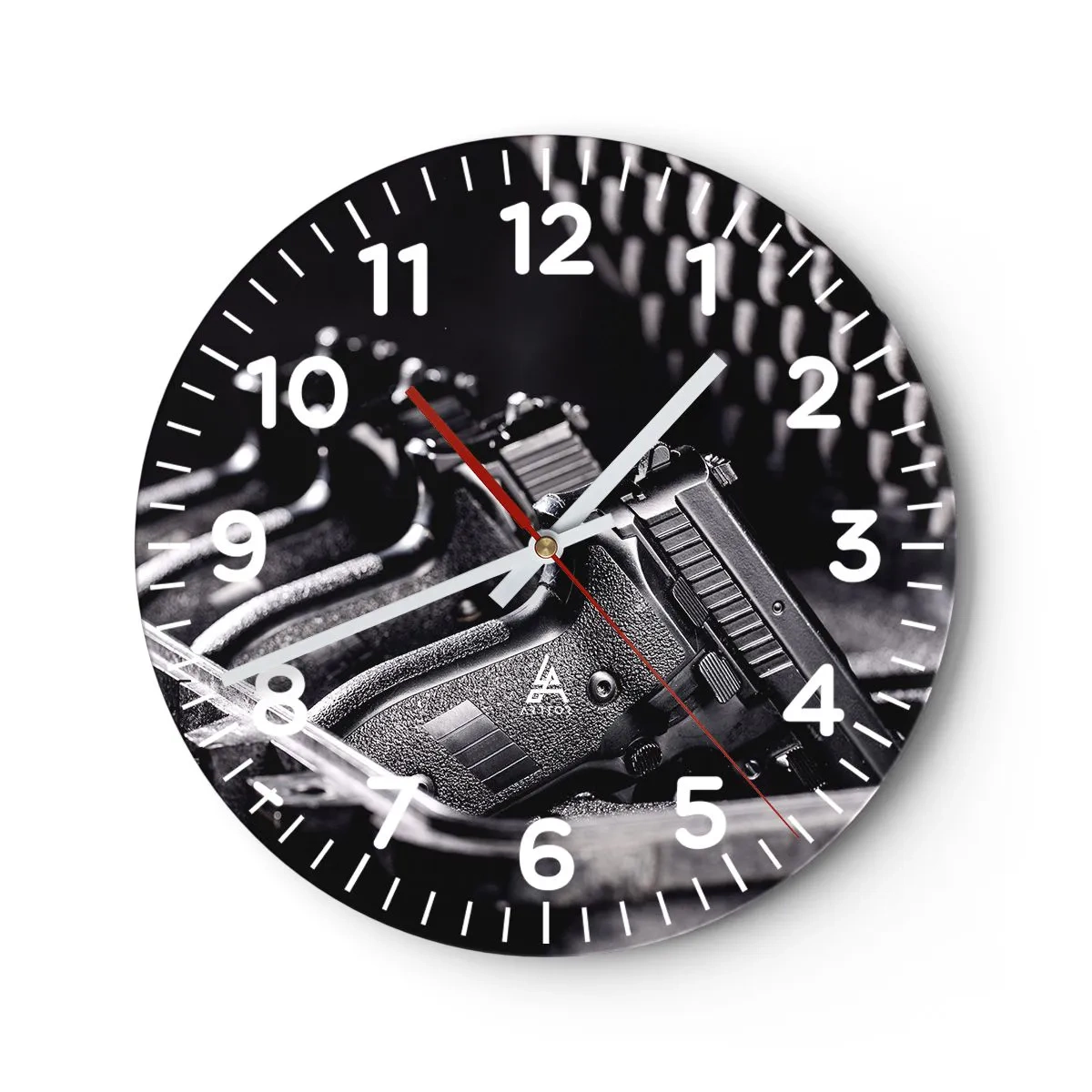 Wall clock - Clock on glass - Male Sport - 40x40 cm