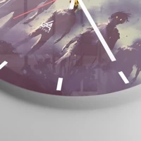 Clock face with lines