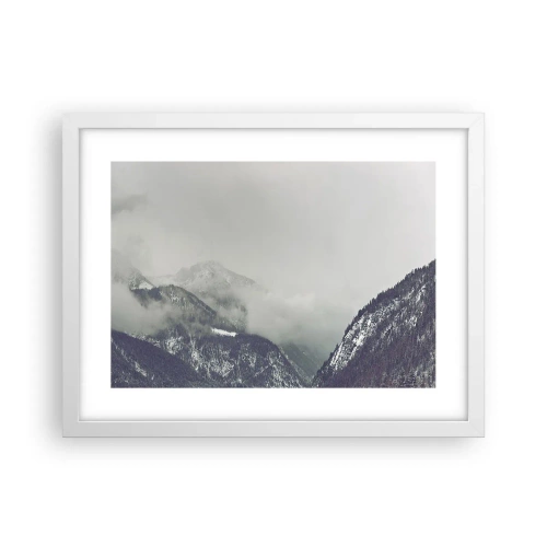 Poster in white frmae - Foggy valley - 40x30 cm