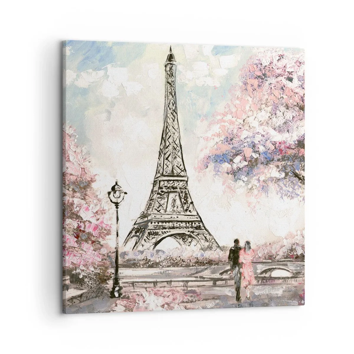 Canvas picture - April Walk in Paris - 50x50 cm
