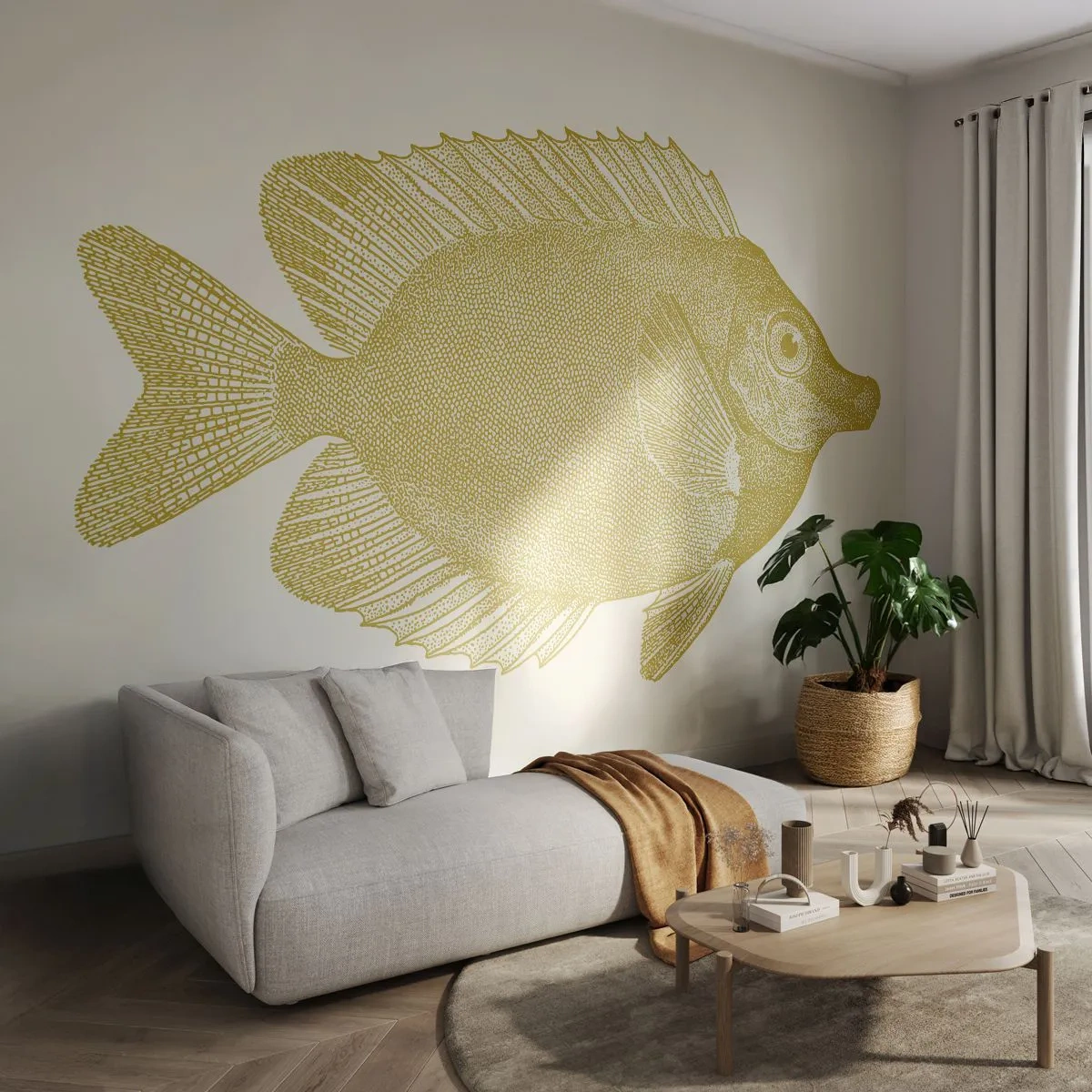Self-Adhesive Photo Wallpaper Deluxe Sticker - Just a Fish - Fish, Seaside, Animal - 350x256 cm