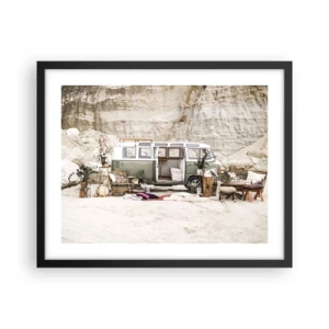 Poster in black frame - Time to Start the Trip - 50x40 cm