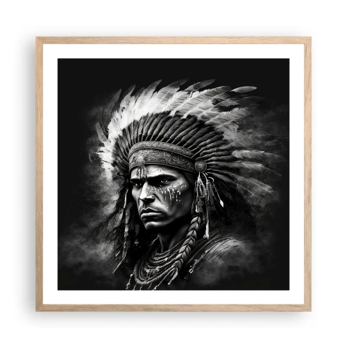 Poster in light oak frame - Chief and Warrior - 60x60 cm