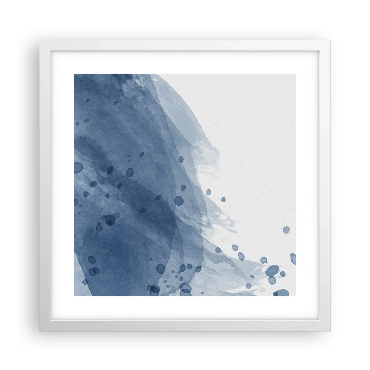 Poster in white frmae - Blue Tulle - 40x40 cm