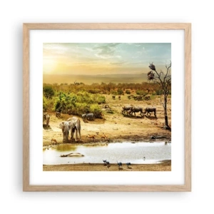 Poster in light oak frame - There Is a River that Flows from Eden - 40x40 cm