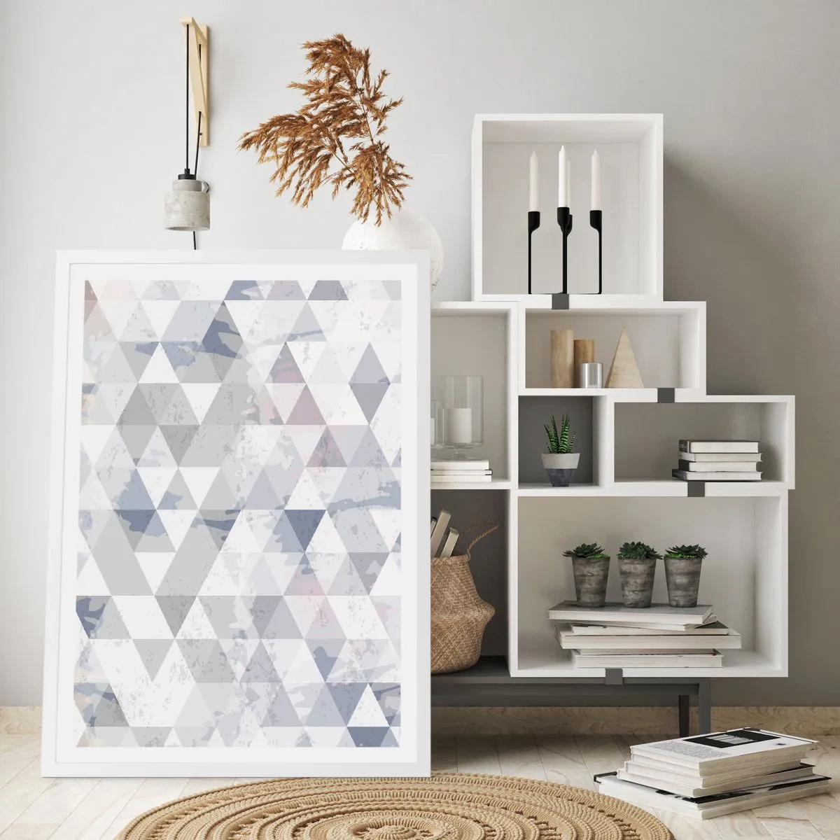 Poster in white frmae - In the Rhythm of a Triangle - 30x40 cm