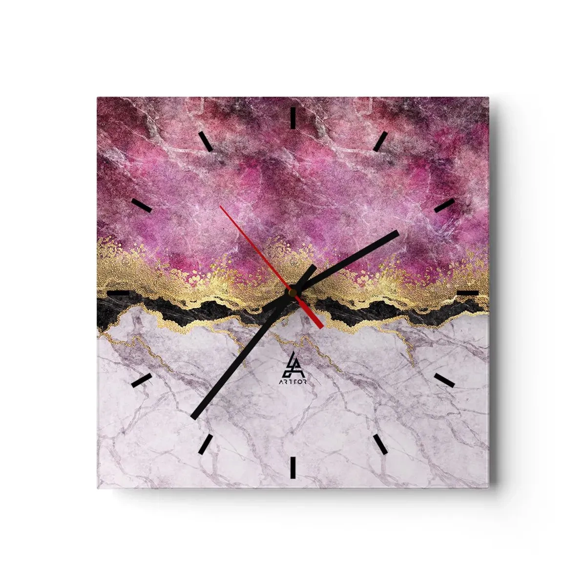Wall clock - Clock on glass - On the Border - 30x30 cm