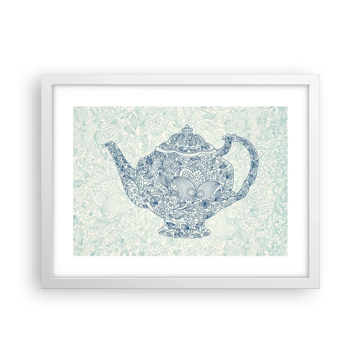 Poster in white frmae - Charm of Tea - 40x30 cm
