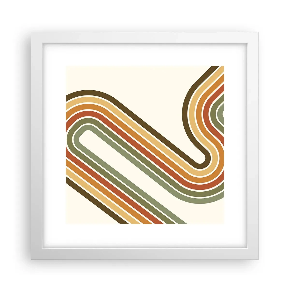 Poster in white frmae - Zigzaging towards the Goal - 30x30 cm