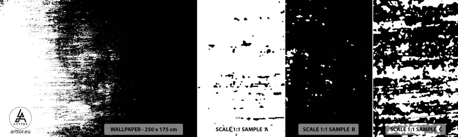 Photo Wallpaper Sample Self-Adhesive Deluxe Sticker - And the Winner Is… - Abstraction, Piece, Black and white - 100x30 cm