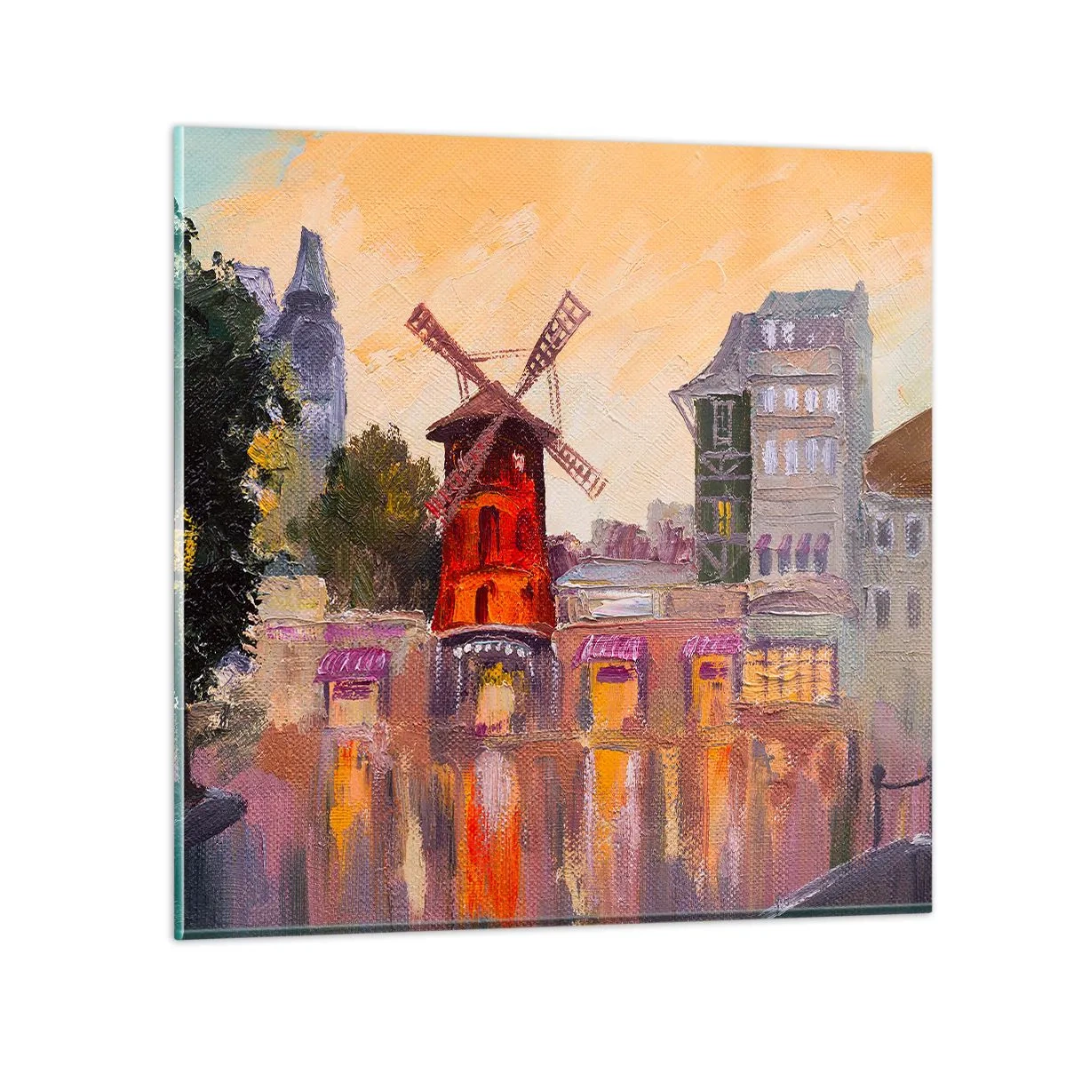 Glass picture - Icons of Paris - Moulin Rouge - 40x40 cm
