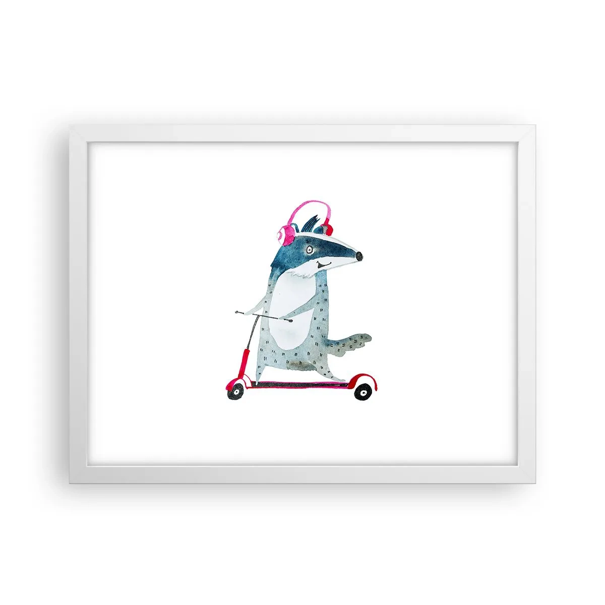 Poster in white frmae - Joys of a Badger - 40x30 cm