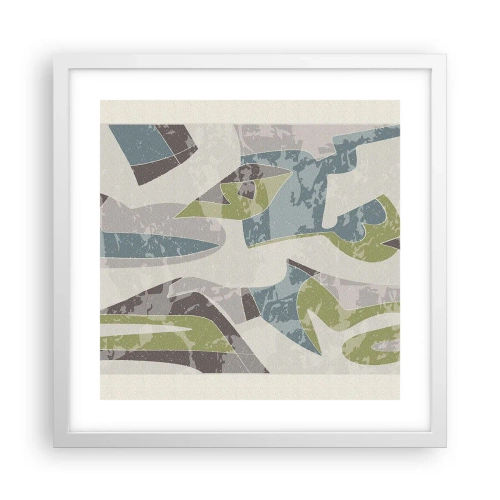 Poster in white frmae - Composition with Window Pane - 40x40 cm