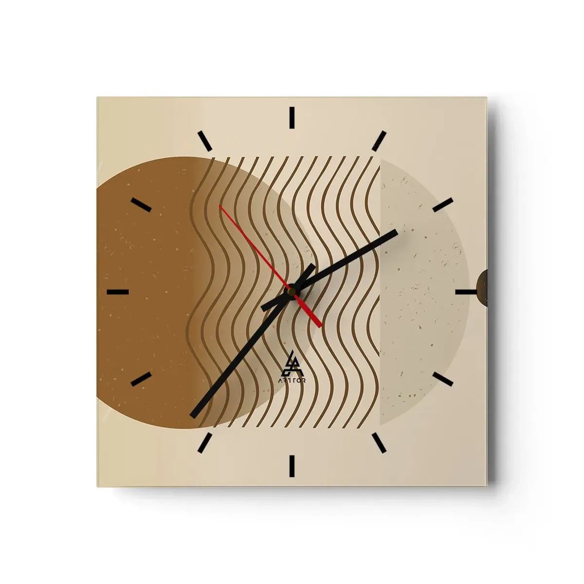 Wall clock - Clock on glass - About the Origin of Geometrical Figures - 40x40 cm