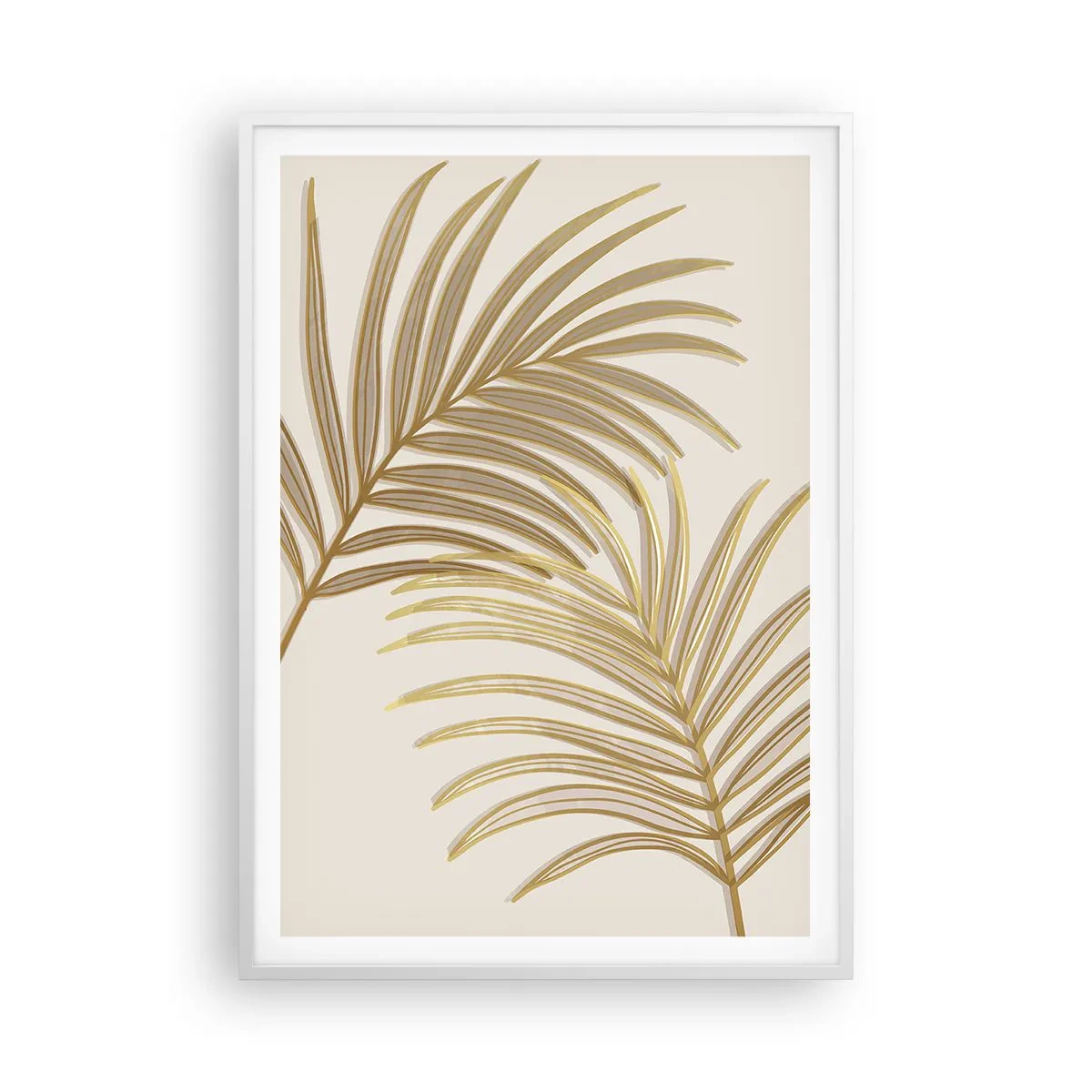 Poster in white frmae - Golden Palm! - 70x100 cm