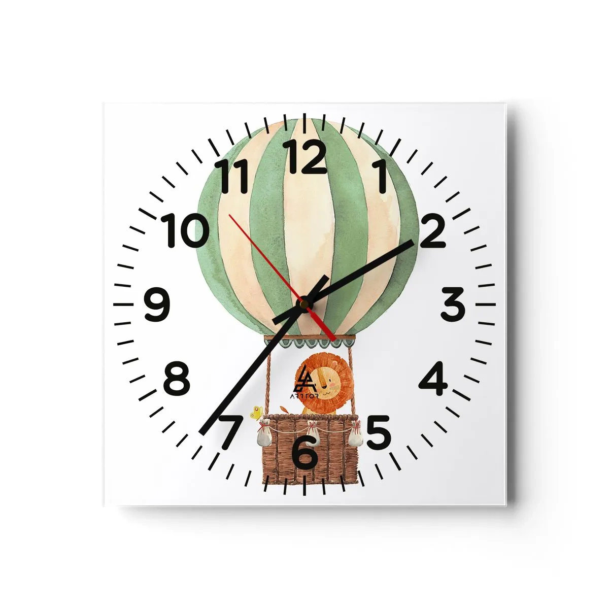 Wall clock - Clock on glass - Leon's Adventures - 30x30 cm