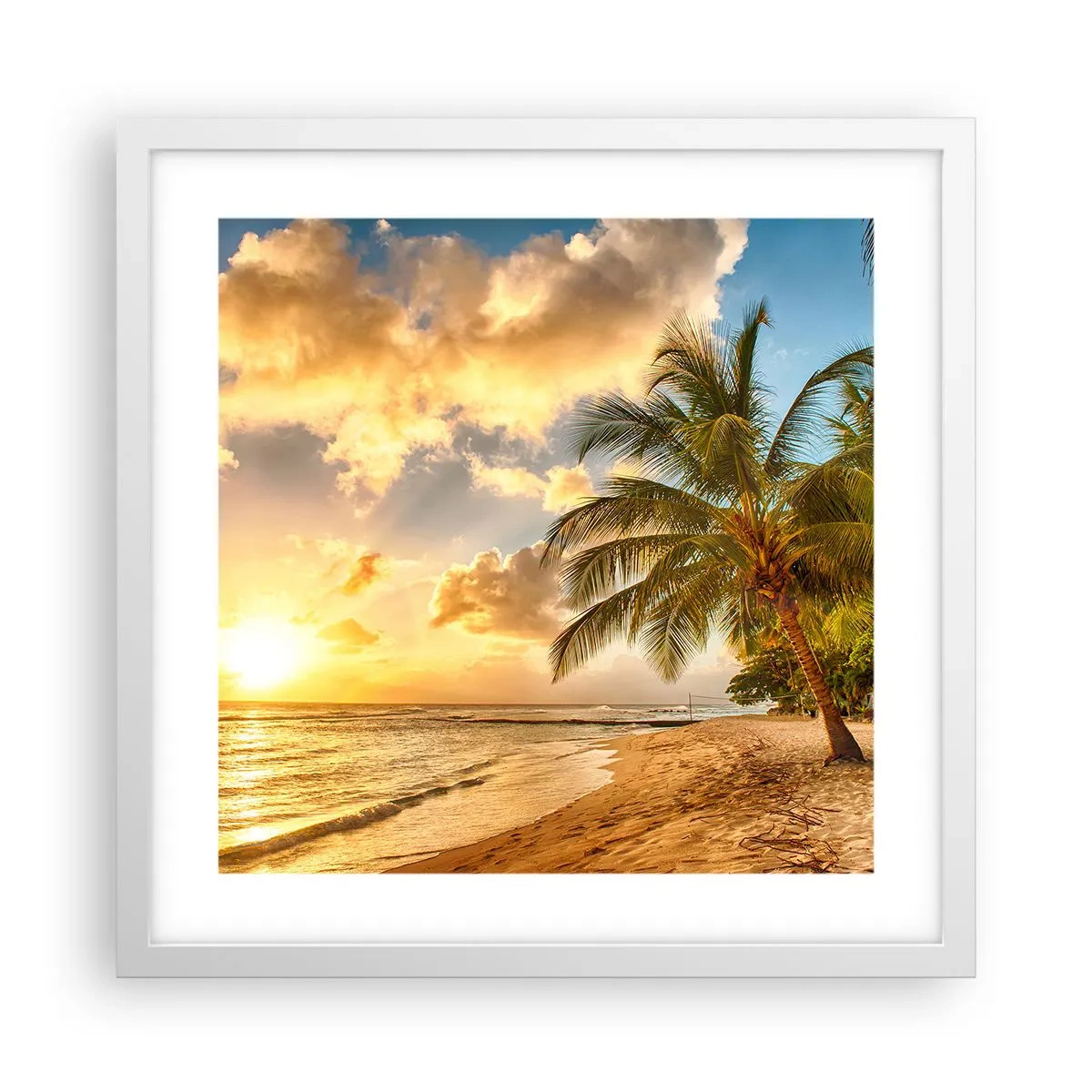 Poster in white frmae - Eternal Summer, Always Holidays - 40x40 cm