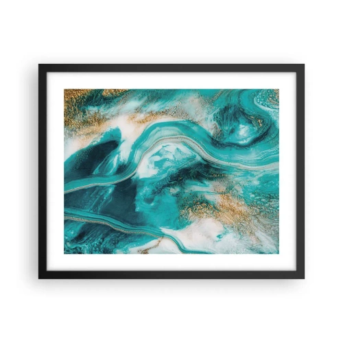 Poster in black frame - River of Gold - 50x40 cm