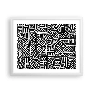 Poster in white frmae - Precolumbian Composition - 50x40 cm