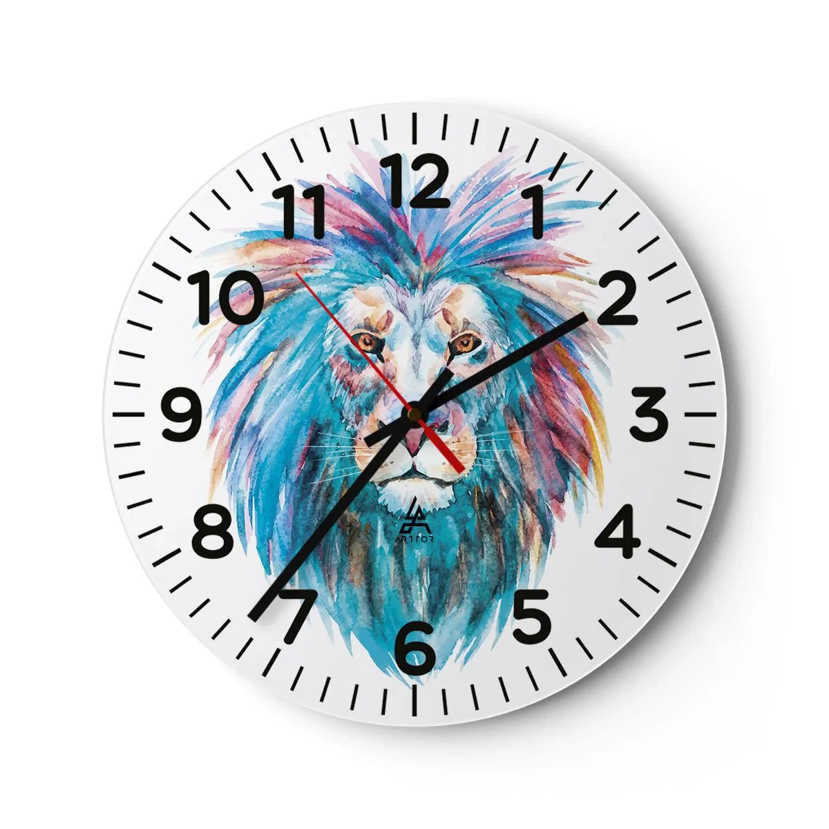 Wall clock - Clock on glass - Electrifying Aura - 30x30 cm
