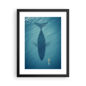 Poster in black frame - Meeting at the Ocean - 30x40 cm