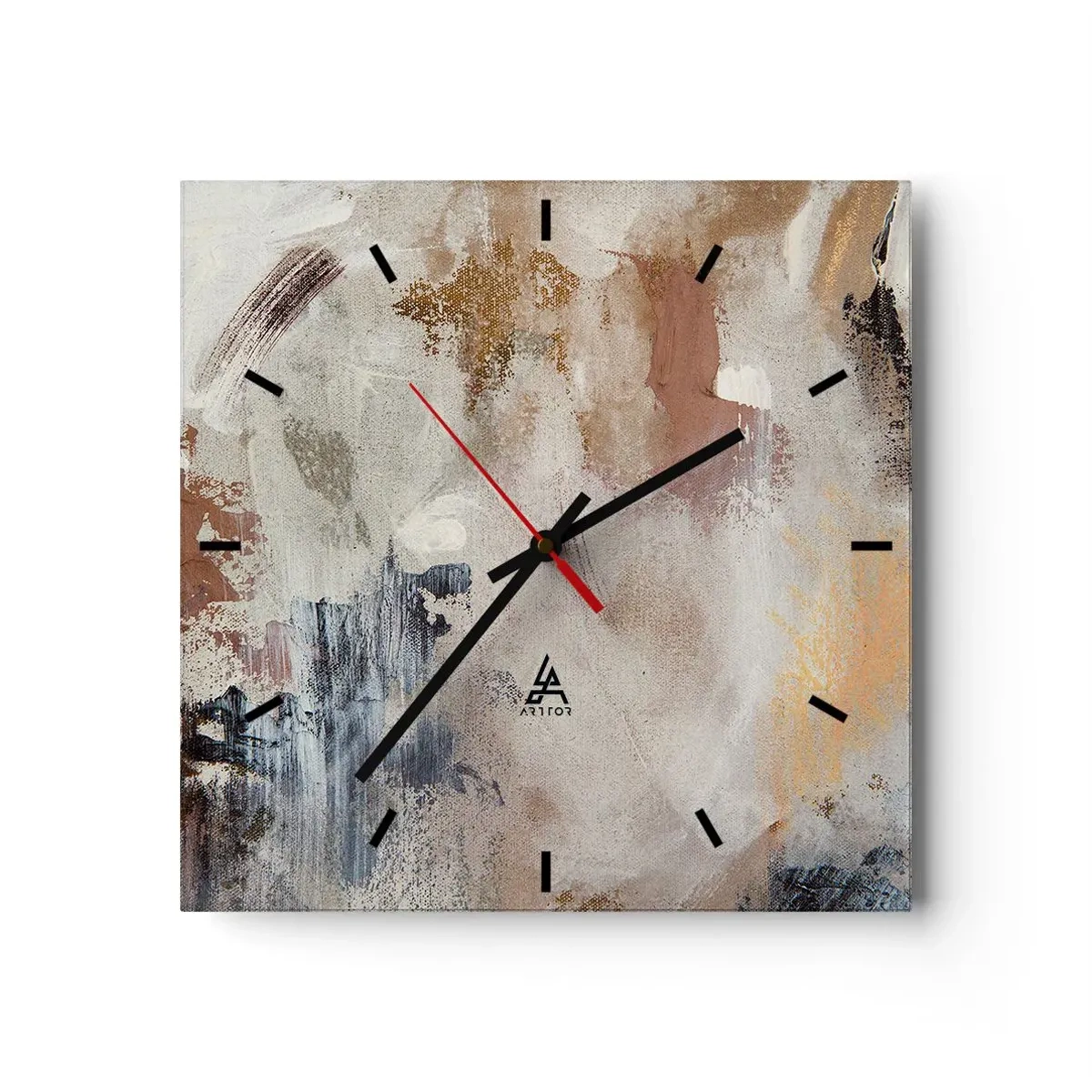 Wall clock - Clock on glass - Foggy Abstract - 40x40 cm